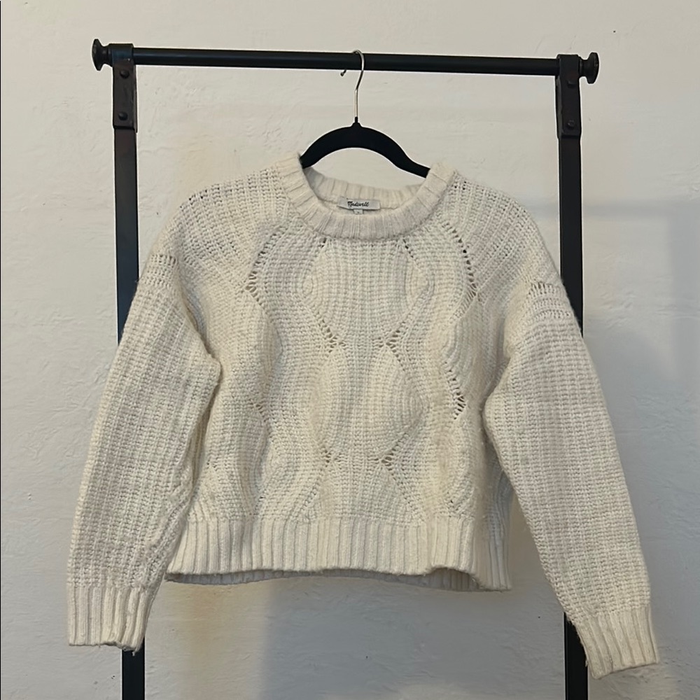 Cozy White Cable Knit Sweater